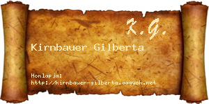 Kirnbauer Gilberta névjegykártya